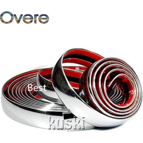 Overe 5M Chrome Trim Styling Car Sticker Molding Strip For Hyundai Solaris I30 creta IX25 Suzuki Swift SX4 Lada Vesta Granta