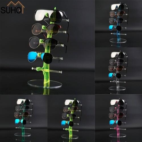 5Pair Fashion Sunglasses Glasses Fashion Acrylic Show Rack Counter Eyeglasses Display Stand Holder Racks Transparent Organizer