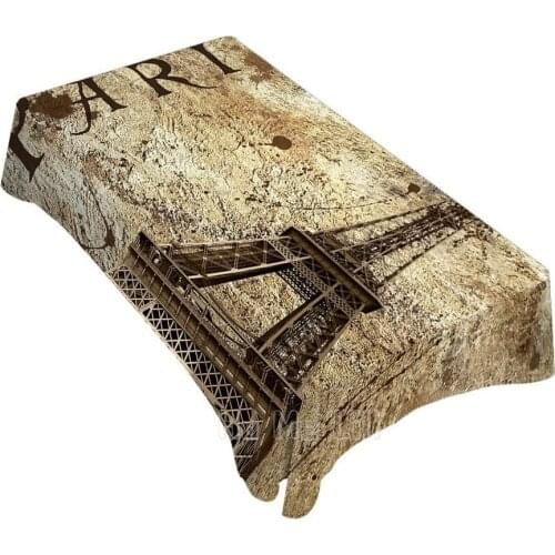 Rectangle Table Cloths Vintage Paris Eiffel Tower For Dining bbq Picnic Coffee Table