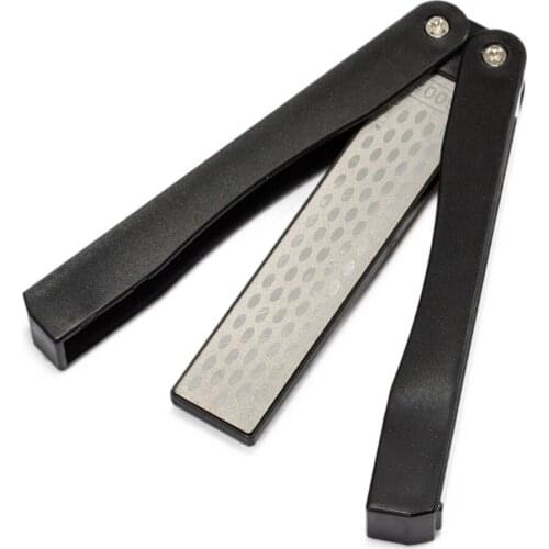 Folding Pocket Diamond Knife Sharpener Stone Sharpening Whetstone 5 inch Double Sided 400 600 Grit for Kitchen knives Scissors