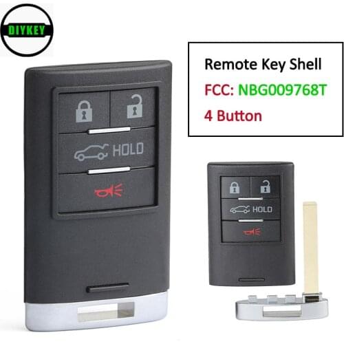 DIYKEY Smart Keyless Entry Remote Car Key Shell Case Cover for Cadillac ATS XTS 2013 2014, Replacement Fob 4 Buttons - NBG009768