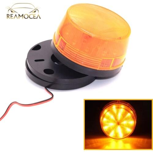 Reamocea Universal Strobe Signal Warning Waterproof DC12V Indicator light LED Amber Light Security Alarm Police Emergency Lamp