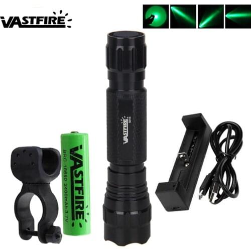 VASTFIRE Q5 LED Tactical Hunting Weapon Light Rifle Airsoft Hunting Flashlight+Remote Pressure Switch+Mount+18650+USB Charger