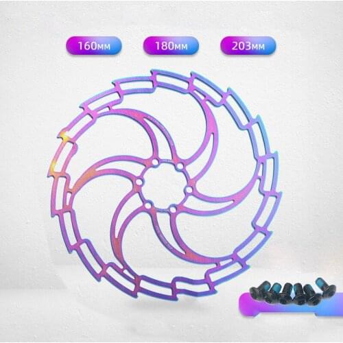 6 Bolts Stainless Steel Bicycle Rotors Fit for Road Bike MTB BMX Bicycle Disc Brake 203mm/180mm/160mm Bike Disc Brake Rotor