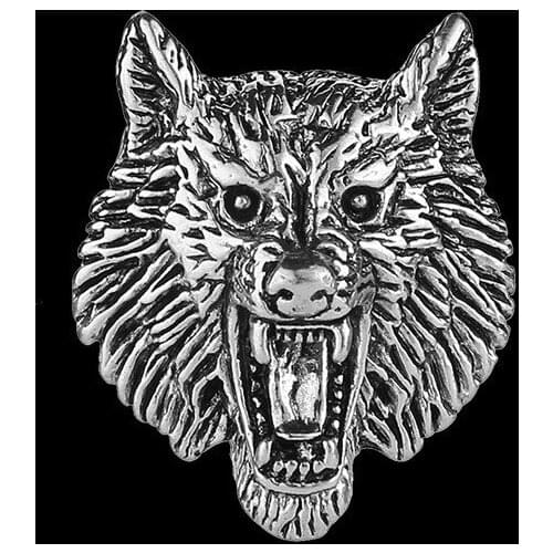 Vintage Wolf Head Metal Designer Brooch Pin Suit Badge Animal Lapel Pins Fashion Brooches for Men Clothing Jewelry Accessories