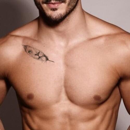 Waterproof Temporary Tattoo Sticker Feather Lion Eye Fake Tatto Flash Tatoo Ear Neck Hand Back Foot Shoulder for Kids Women Men