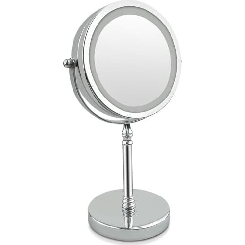 7 Inch LED Lights Makeup Mirror 5X Desktop Vanity Mirror Double Sided Backlit Cosmetic Mirrors Dropshipping