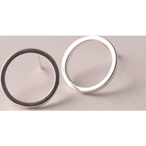 Small Round Circle 925 Sterling Silver Stud Earrings for Women Jewelry Baby Girls Kids Children Brincos Jewelry ES476