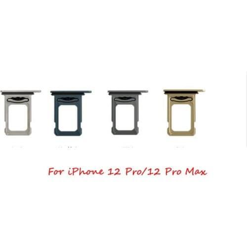 ZONBEMA 10pcs Original New Sim Card Adapter For iPhone 12 Pro Max Double Single Sim Card Tray Slot Holder Replacement
