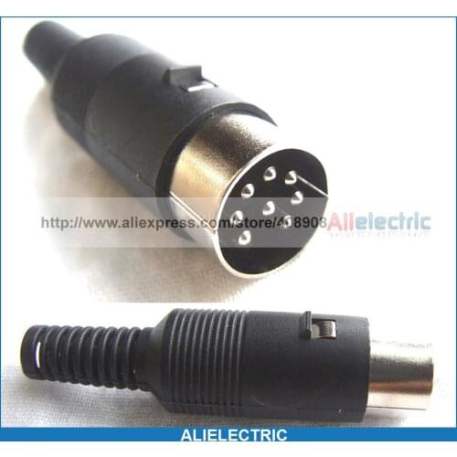 10 pcs 8pin DIN Male Plug Cables Soldering Iron DYI Connector with Plastic Handle