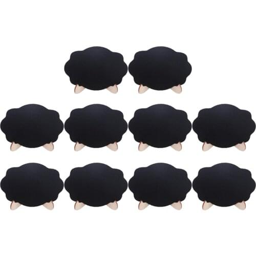 10 Pieces Wooden Rectangle Blackboard Table Chalkboard With Base for Home Office Shop Cafe Market Mall Use - 11cm