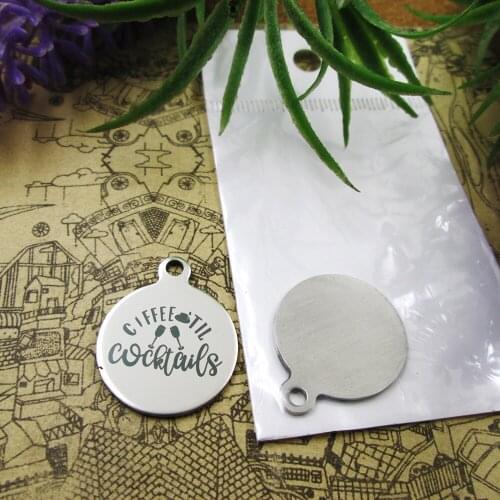 20pcs--"I just want to drink coffee..."stainless steel charms 5 styles for choosing DIY Charms for necklace bracelets