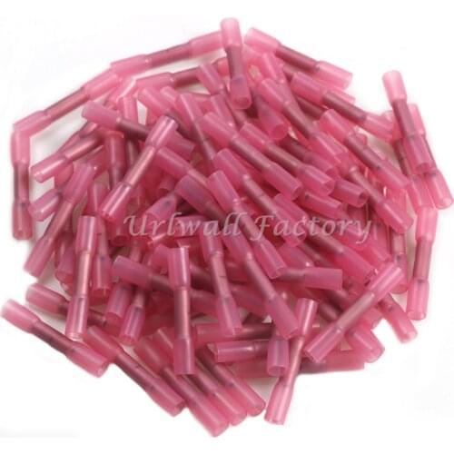 100Pcs/Set Heat Shrink Butt Crimp Electrical Splice Terminals 0.5-6mm2 Insulated Shrinkable Butt Connectors 22-10AWG 3 Colors