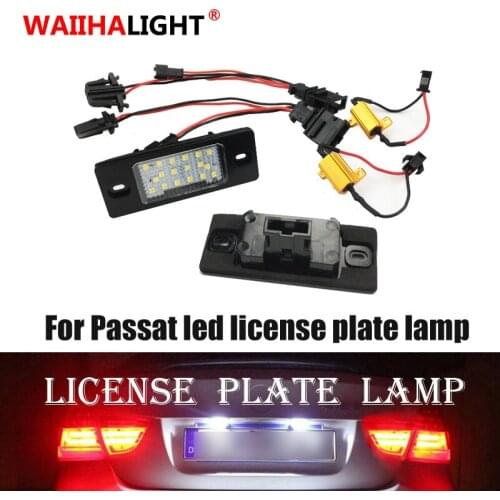 2pcs Error Free Car LED Number License Plate Light Lamp for VW Touareg Tiguan Golf 5 Passat B5 Porsche Cayenne
