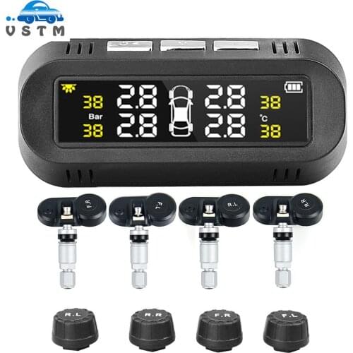 2020 Smart Car TPMS Tire Pressure Monitoring System Solar Power Digital LCD Display Auto Security Tyre Pressure Alarm Systems