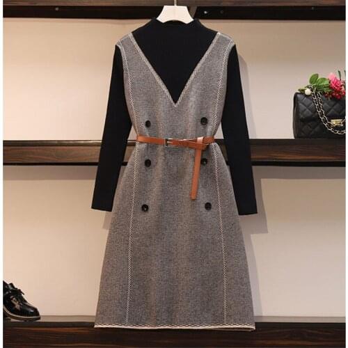 2020 Women Casual Loose Dress Ladies Elegant 2020 Sweater Dress Winter Warm Long Sleeve Knitted