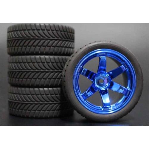 4pcs RC Tyres 1/10 & Plastic Wheels 26mm Foam Insert For On Road Car HSP HPI Replacement Parts 708