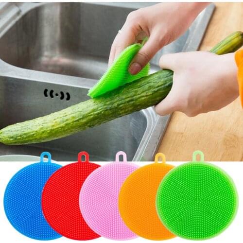 500 pcs Silicone Brush Magic Dish Bowl Pot Pan Wash Cleaning Brushes Cooking Tool Cleaner Sponges Scouring Pads SN790