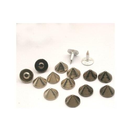 Free shipping 200 sets / lot ZD-022 zinc alloy metal rivets pyramid cone jeans rivets silver, gun metal color with alum nail