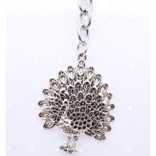Creative Personality Alloy Keychain Cute Large Peacock Jewelry Pendant Car Gift Pendant Keychain