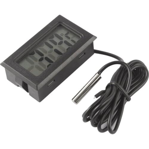 TL8009 LCD Digital Thermometer for Freezer Temperature -50~110 Degree Probe Fridge Thermometer 1m Line with LR44 Button Battery