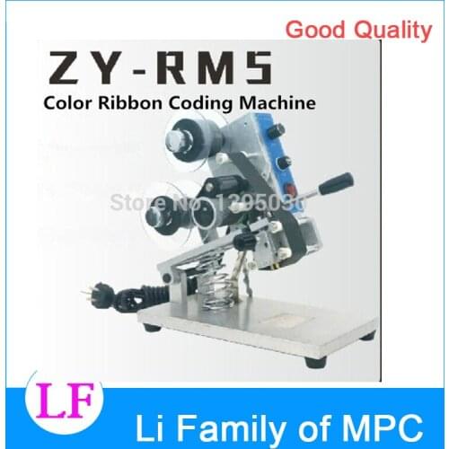 1pcs ZY-RM5 Color Ribbon Hot Printing Machine Heat Ribbon Printer Film Bag Date Printer Manual Coding Machine
