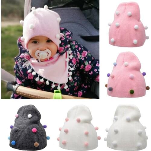 Baby Knitted Elastic Kit Cap Powder Kids Hats Soft Comfortable Caps Panama Newborn Childrens Baby Clothes Headwear Accessories