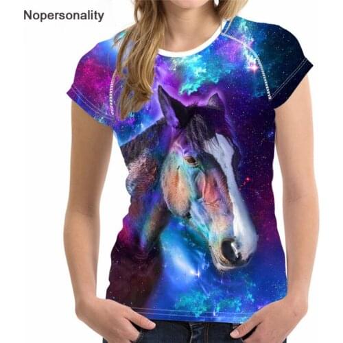 Nopersonality Dog Horse T Shirt Women Tee Tops Femme Brand,Panda Kawaii Ladies Basic T-shirt Woman Elastic Clothes Bodybuilding