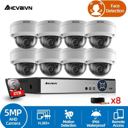 H.265 8ch AHD DVR System HD 5MP 1/3'' SONY IP66 Vandalproof In/outdoor Security Camera kit Video Surveillance Set Xmeye APP