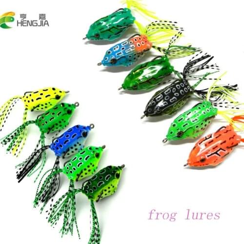 HENGJIA 11PCS/lot plastic frog fishing lures set top water pike trout hollow body fishing baits isca de pesca fishing tackles