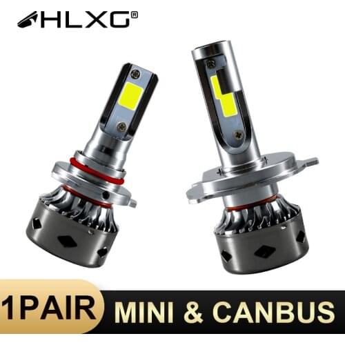 HLXG Mini Led h4 Canbus h11 h7 Led Cob H1 H8 H9 Car Headlight Bulb 6000K 12000LM 12V Auto Super LED HB3 9005 9006 HB4 Lamp Light