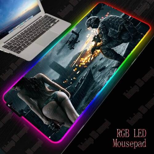 XGZ Battlefield Giel Gaming RGB Mouse Pad Gamer PC Computer Mousepad Backlit Mause Large Desk Keyboard LED Fashion Mice Mat