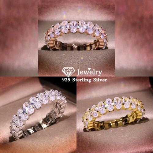 CC Rings For Women S925 Silver Cubic Zirconia Oval Stone Bridal Wedding Engagement Index Finger Ring Anel Drop Shipping CC3156