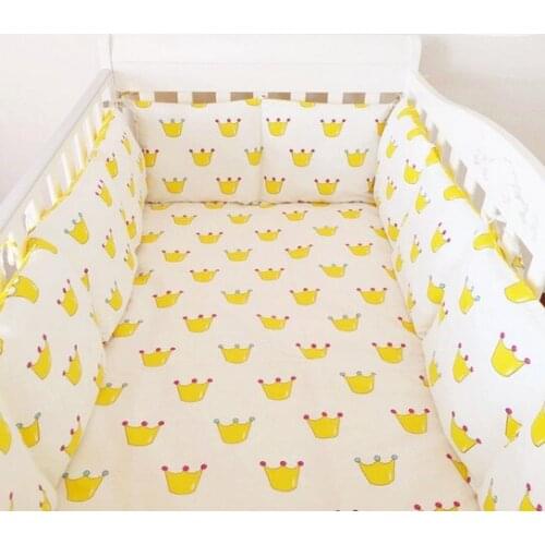 6PCS Crown Baby Cot Bedding Baby cradle crib bedding set jogo de cama Crib Sheet Nursery Bedding (4bumpers+sheet+pillow cover)