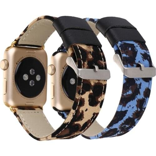 Leopard Print Leather Band Strap Replacement for Apple Watch SE Series 6 5 4 3 2 1 44mm 40mm 42mm 38mm