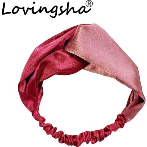 LOVINGSHA Contrast color Girl Hair Accessories Women Headbands Ladies Across Hair Holder Rope Female Hair Tie Turban ATC034
