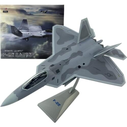 1/72 Scale Military Model US Air Force F-22 Raptor Fighter Aircraft Alloy Model F22 Simulation Model AFI Kids Gift Collectible