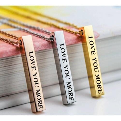 2021 Fashion Stainless Steel Pendant Necklace Love You More Personality Date Neckalces for Husband Girlfriend Jewelry Gift