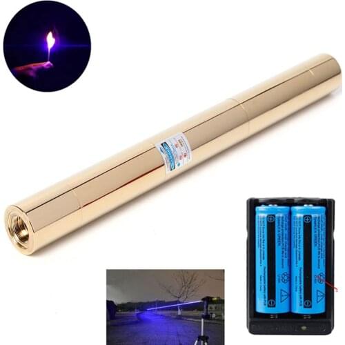 Powerful Burning Blue Laser Torch 445nm 1000m Bronze Laser Torch 450nm Focusable Burn Match Firecrackers Hunting Equipment
