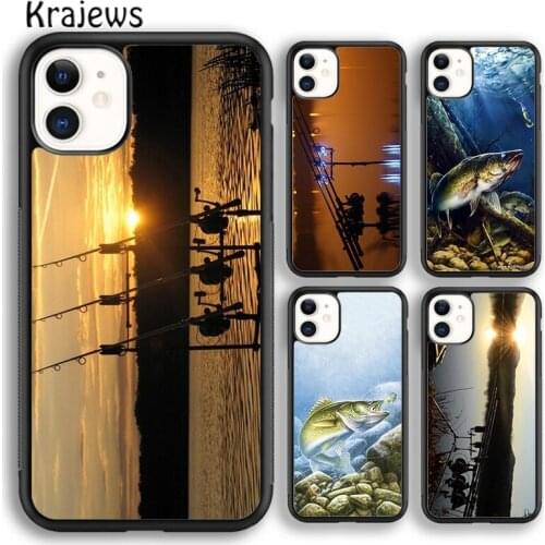 Krajews CARP FISHING RODS Soft Phone Case Cover For iPhone 5 SE 6s 7 8 plus X XR XS 11 12 pro max Samsung Galaxy S8 S9 S10 Plus