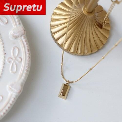 New Fashion Bullion Necklaces Titanium Steel Plating 18K Luxurious Gold Nugget Pendant Clavicle Chains Women Temperament Jewelry