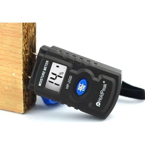 Newest HP-2GD Two Pins Digital Wood Moisture Meter 0-99.9% Wood Humidity Tester Timber Damp Detector with Large LCD Display