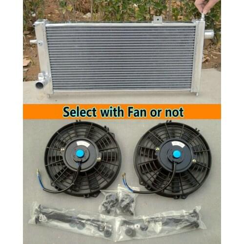 NEW 42mm 2ROW Aluminum Radiator + FANS For Opel Corsa A Vauxhall Nova GTE GSi 2.0 16v Turbo MT 1.6L 1983-1993 85 86 87 88 89 90