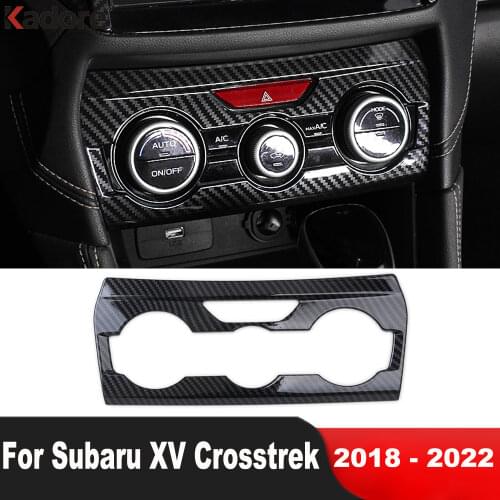 For Subaru Crosstrek XV SUV/Hybrid 2018 2019 2020 Carbon Fiber Car Interior AC Adjustment Switch Panel Cover Trim Accessories