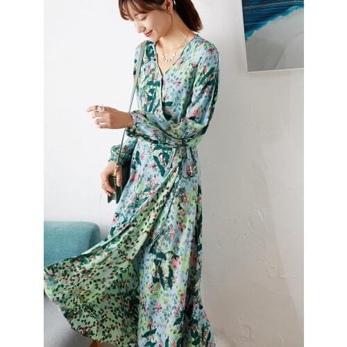Print New Fry the dress long sleeve reversible wrap dress fall of cultivate morality show thin