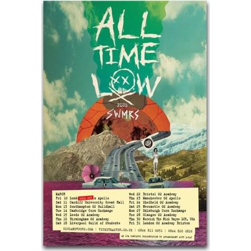 Hot New All Time Low Rock Music Band Custom-Silk Art Poster Wall Sicker Decoration Gift