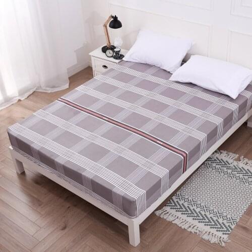 Brown Plaid Pattern Bed Mattress Cover Mattress Protector Pad Fitted Sheet Bed Linens with Elastic Modern Fashion Hot Sale