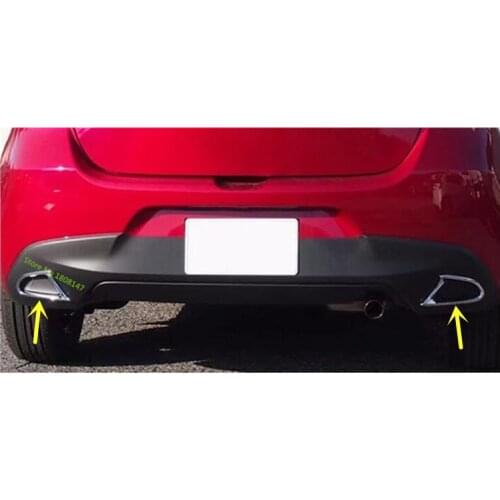 Car Rear Tail Fog Light Lamp Detector Frame Stick ABS Chrome Cover Trim 2pcs Auto For Mazda 2 Demio 2015 2016 2017 2018 2019