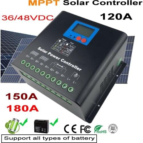 120A 150A 180A MPPT Solar Charge Controller Battery Regulator 100% enough 120A 1 48V 36V pv solar panel mppt controller