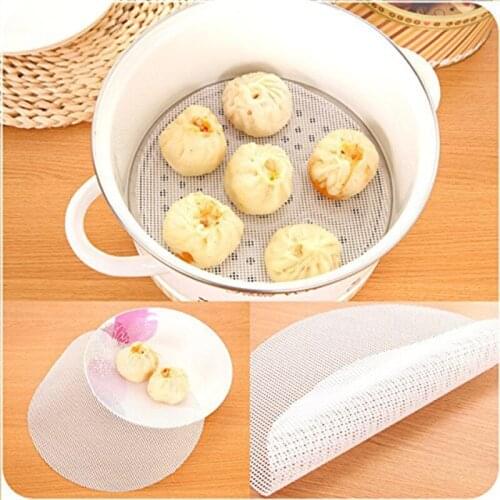 Silicone Non-Stick Steamer Mesh Pad For Steamed Stuffed Buns/Bread Pastry Kitchen Cooking Tools Round Dumplings Mat